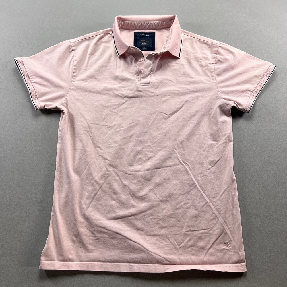 Marc Asher New York Mercerized Polo Shirt Men's M Pink Golf Performance Popover